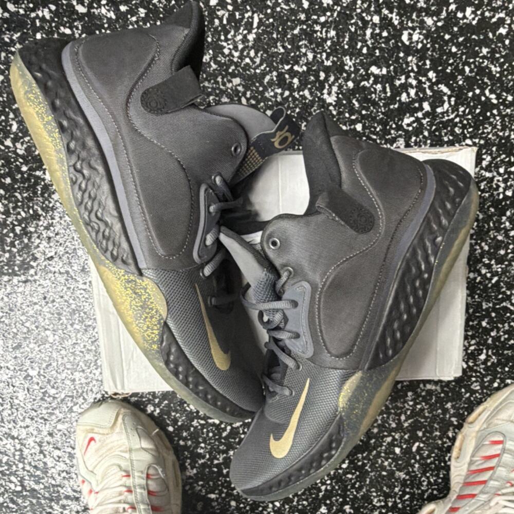 Nike KD Trey 5 VII Dark Grey Gold Men's Athletic Sneakers AT1200-003